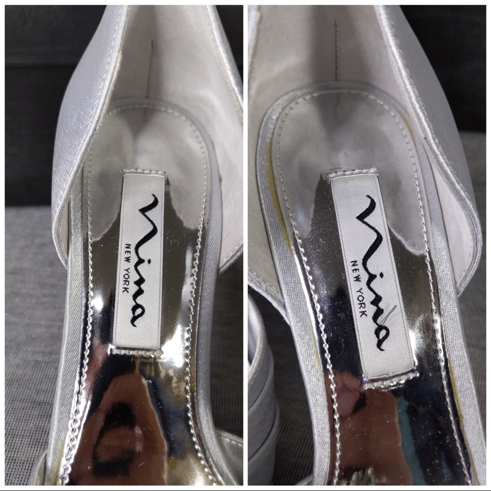 3x 👯♀️Host Pick⚡️ Nina NY Crystah Peep Toe Embellished Pump - Picture 15 of 15